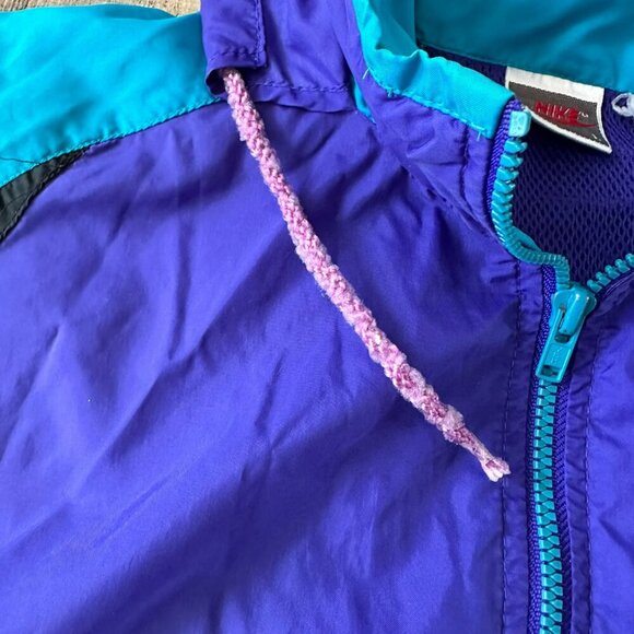 Vintage Nike Windbreaker Jacket Size XL - Purple Blue & Black - 90s Retro Style - Picture 3 of 10